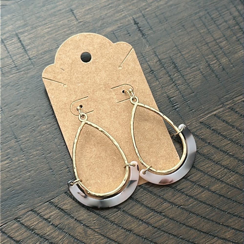 Gold Tortoise Dangle Earrings - Picture 3 of 4